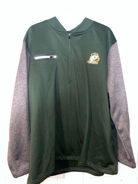 Oregon duck football team 1/4 Zip pullover sweater men size 2XL